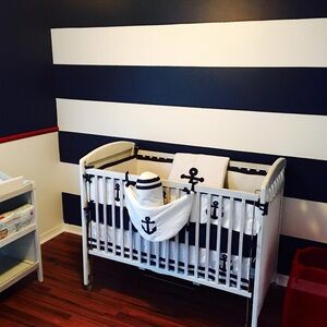 Nautical Themed Baby Crib with Anchor Design